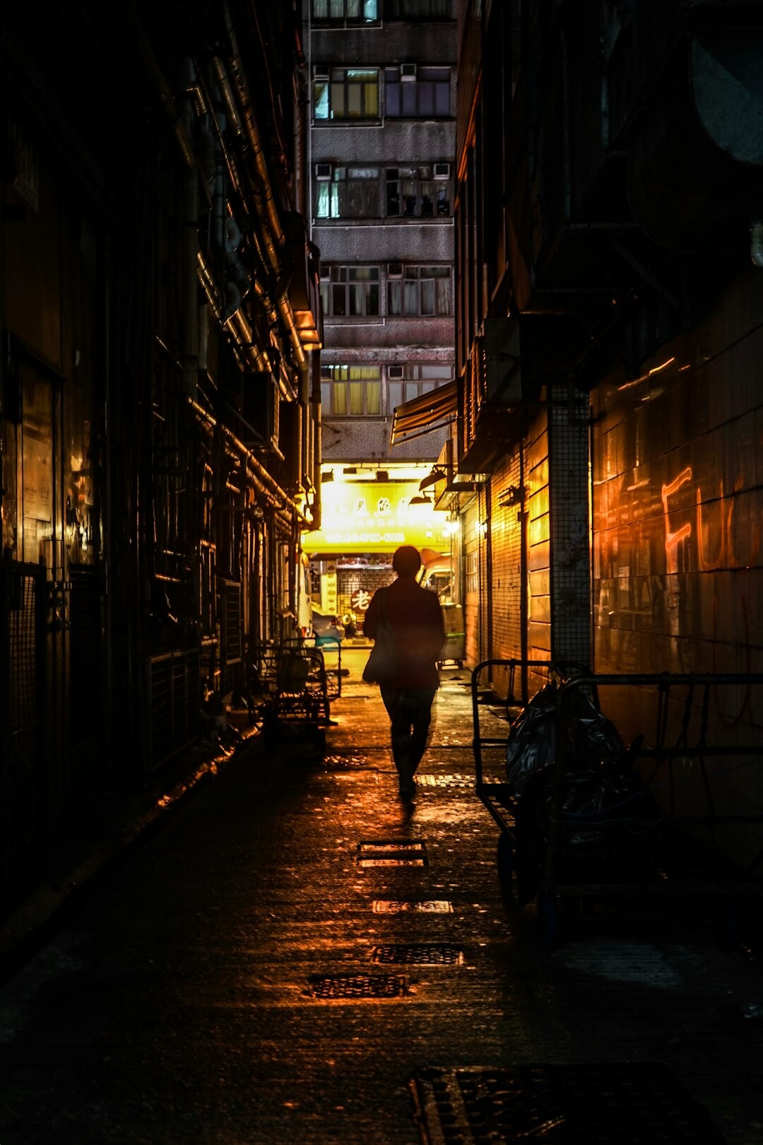 shadowy figure in alley