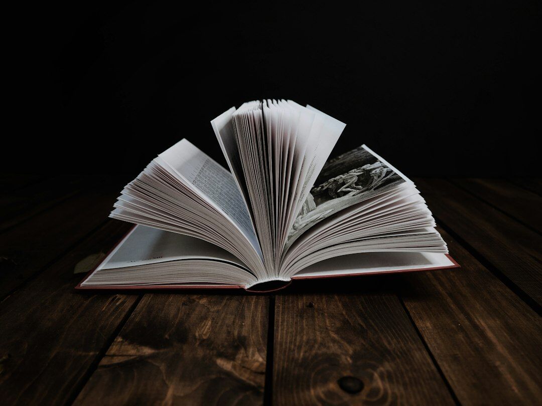 open mystery book at night