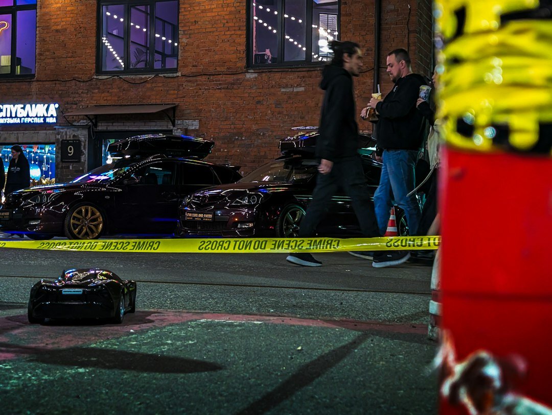 detective investigating crime scene
