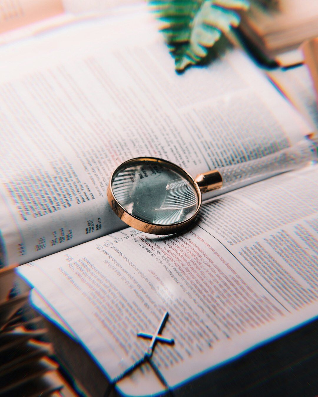 magnifying glass on map